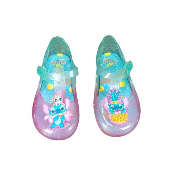 Disney Other - Lilo And Stitch Girls Glitter Ombre Jelly Mary Jane Sandals